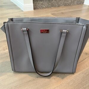 Kate Spade Regatta Court Vita Smooth Color Stone Grey Leather Tote Bag